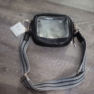 Shiraleah Black Crossbody Bag with Clear Panel